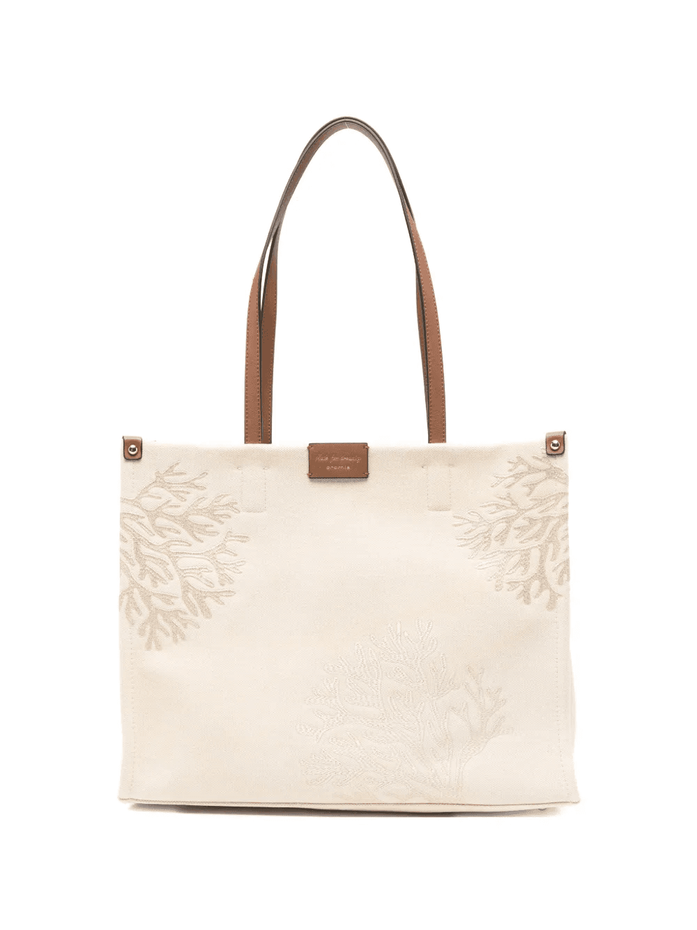 Solana coral-motif canvas tote bag - Image 1