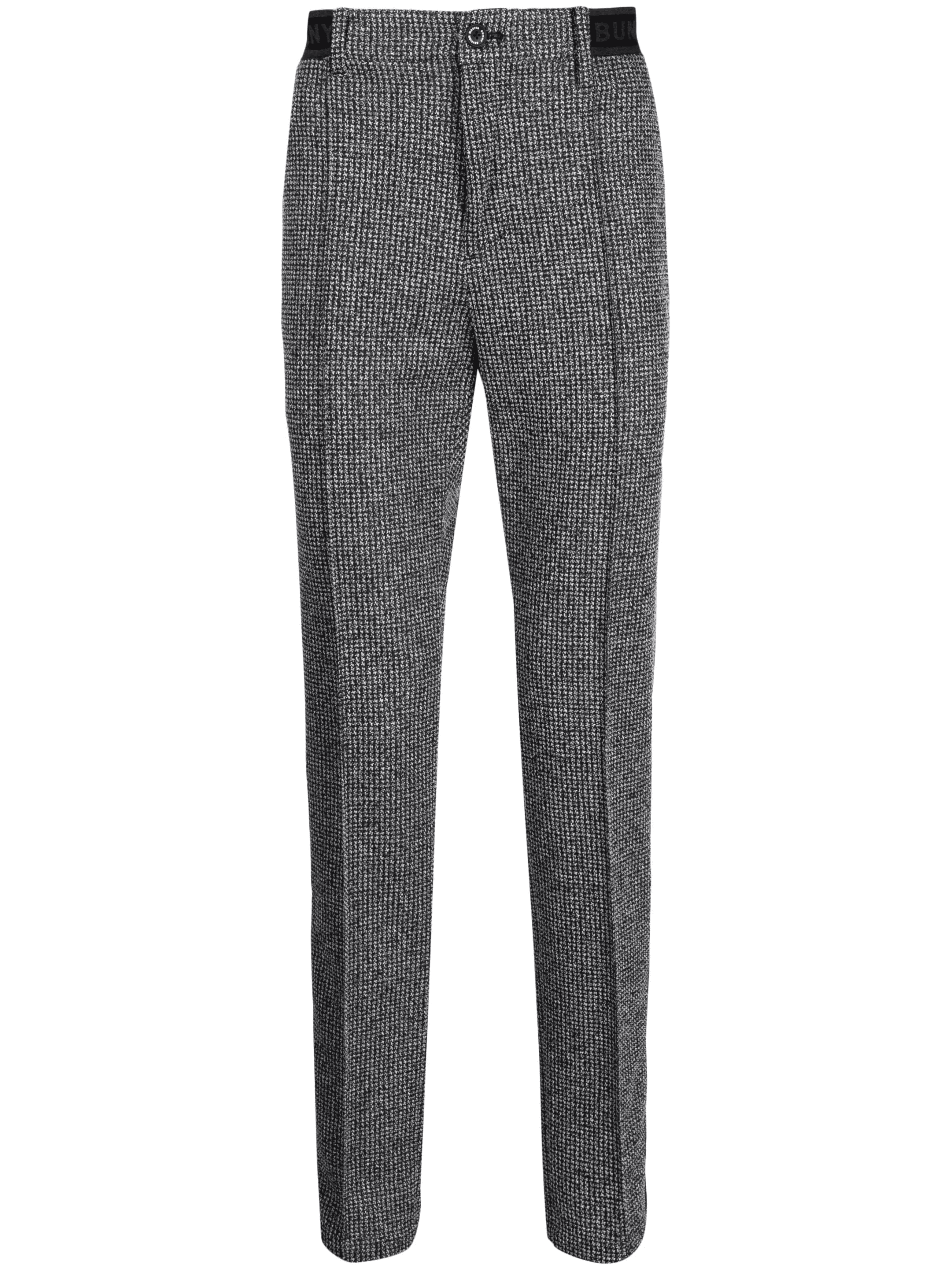 logo-patch jacquard checked pants - Image 1