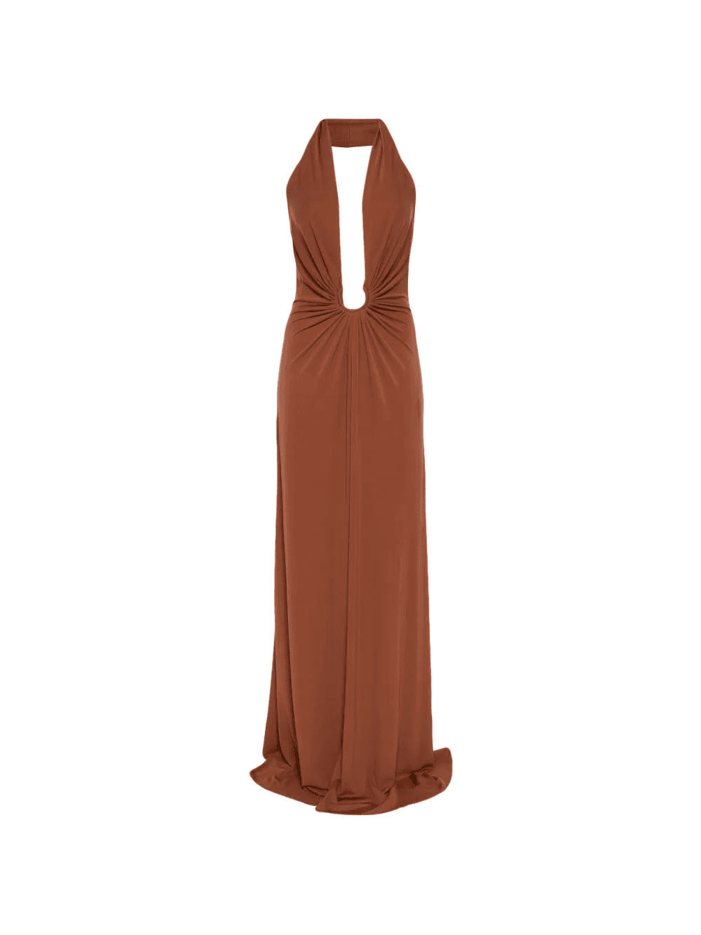 halterneck ring-detail maxi dress - Image 1