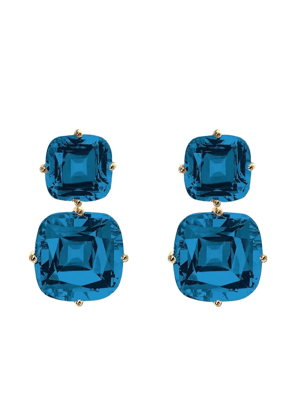 18K yellow gold Gossip blue topaz earrings - Image 1