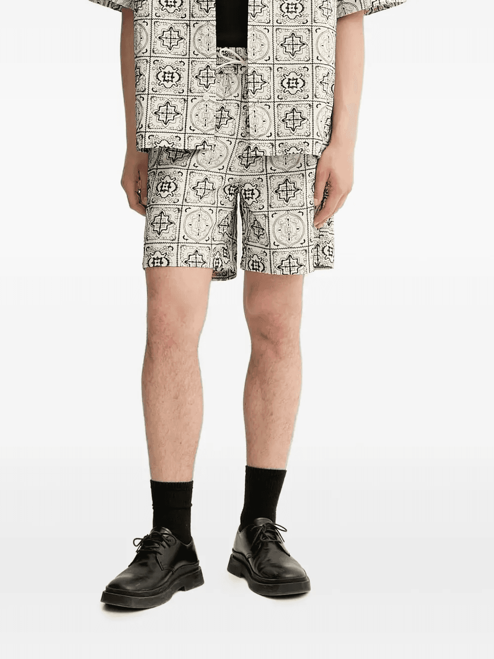 Harry AOE Tile embroidered-print shorts - Image 1