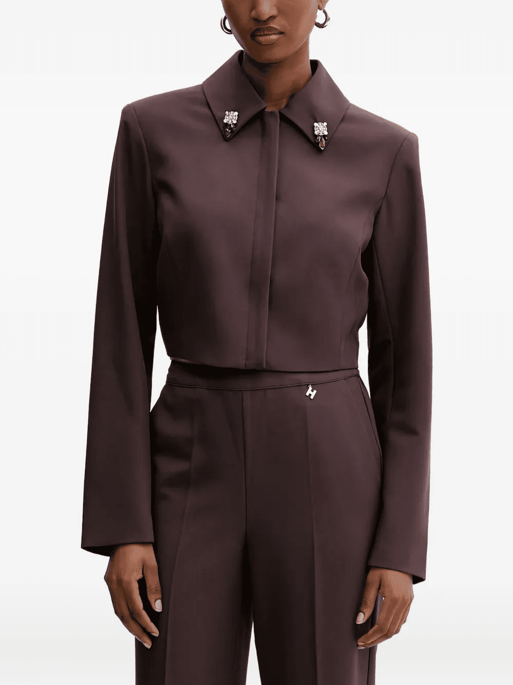 embellished-collar jacket - Image 1