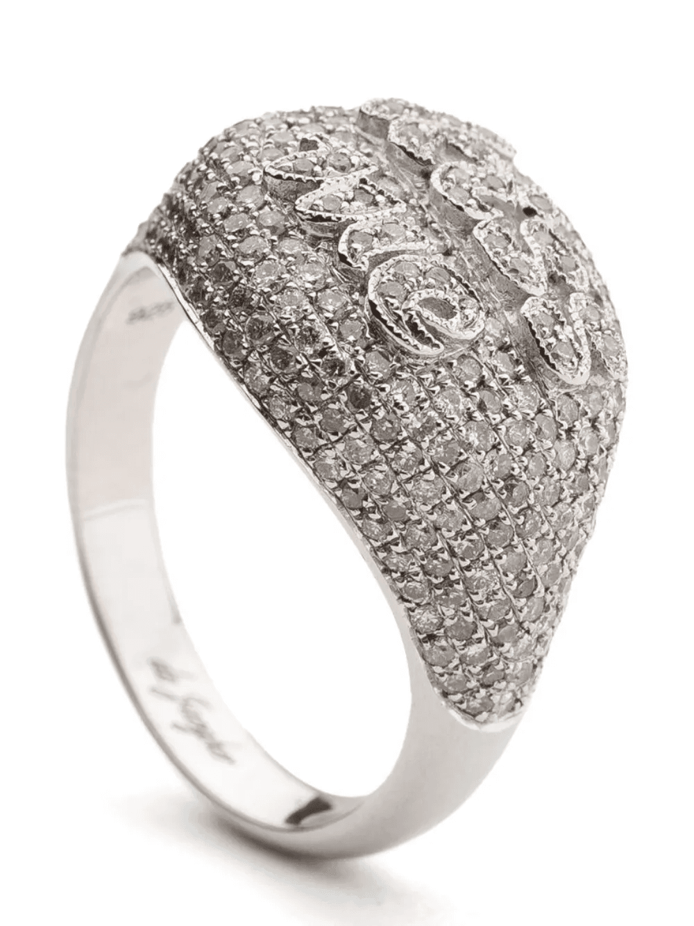 silver Kiss Me diamond ring - Image 1