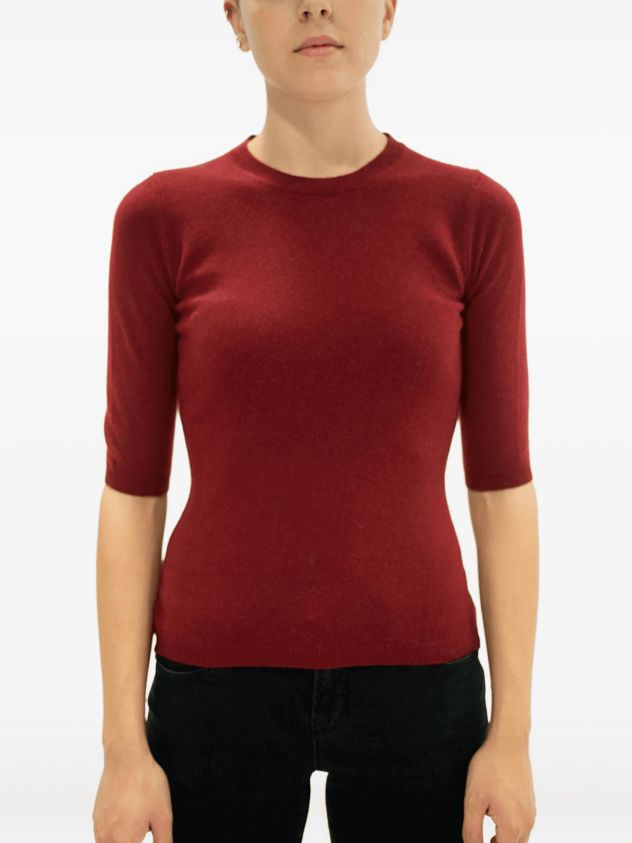 three-quarter-sleeve cashmere sweater - Image 1