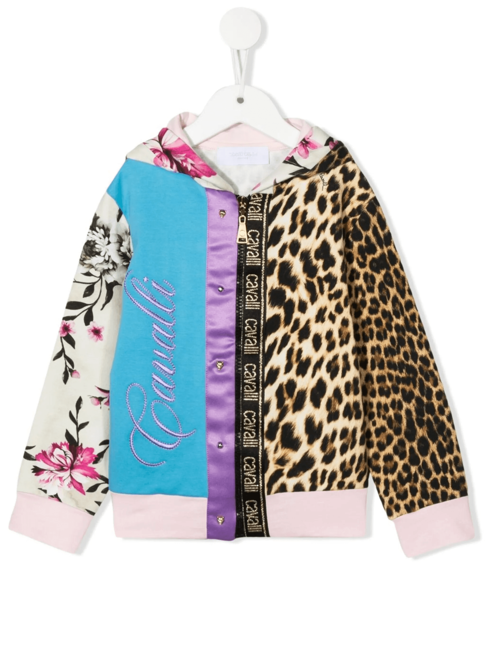 multi-print zip-front hoodie - Image 1