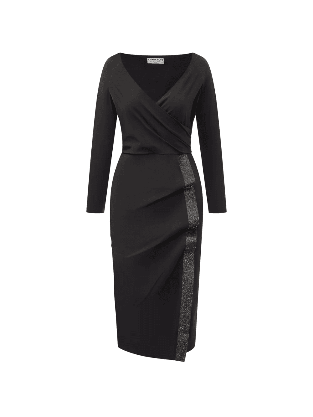 glitter-detail V-neck dress - Image 1