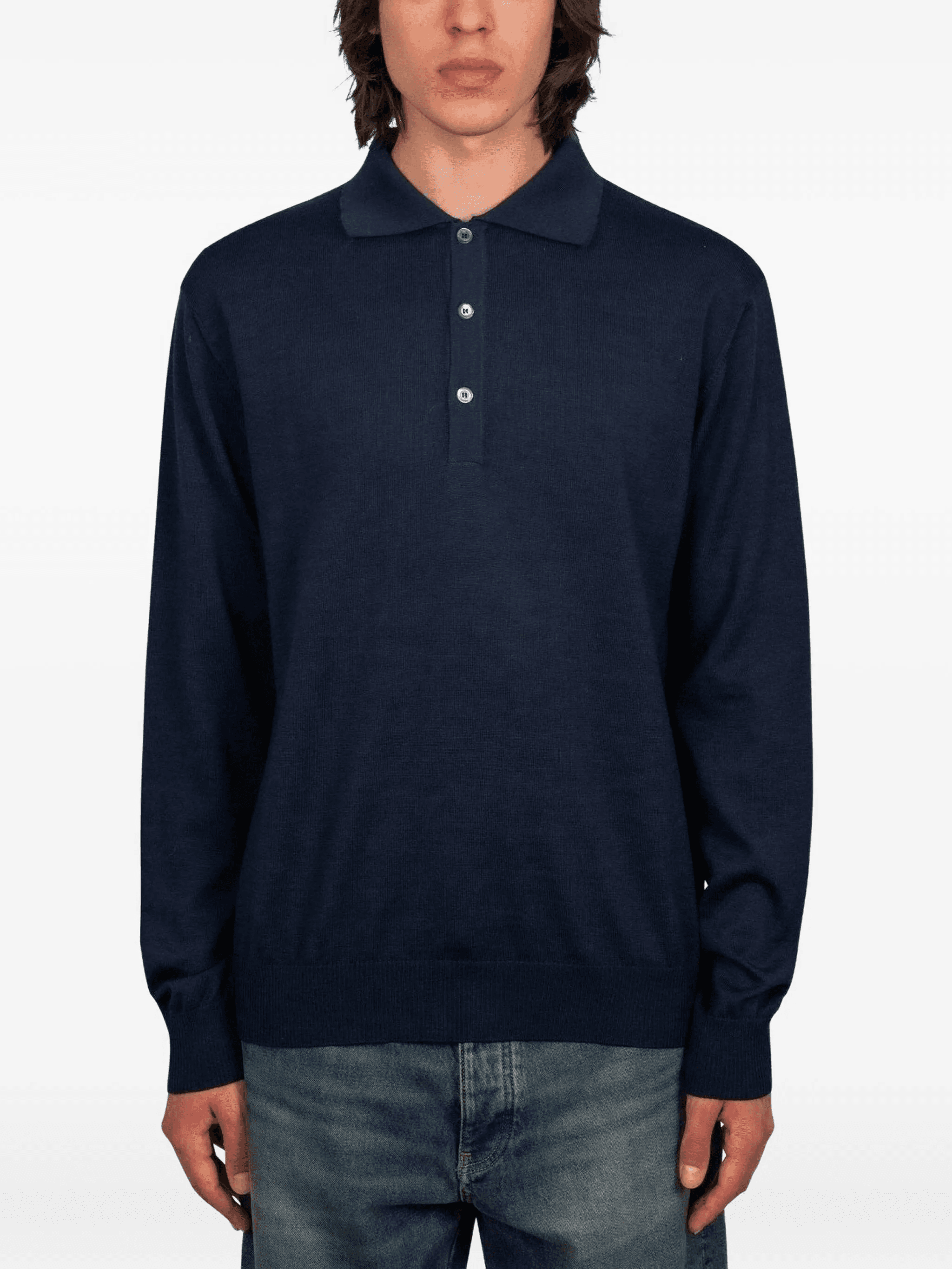 merino wool polo shirt - Image 1