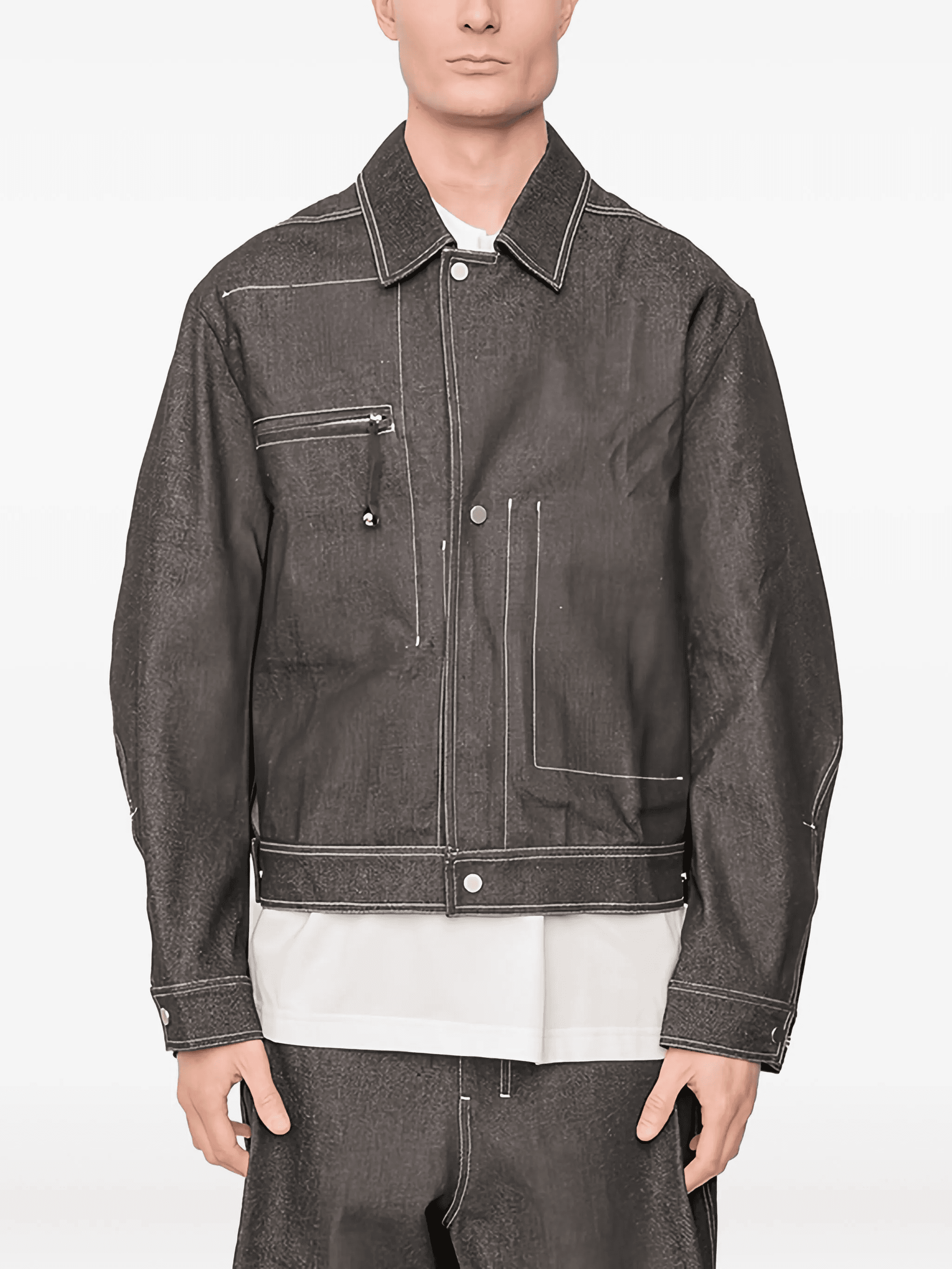 zip-pocket denim jacket - Image 1