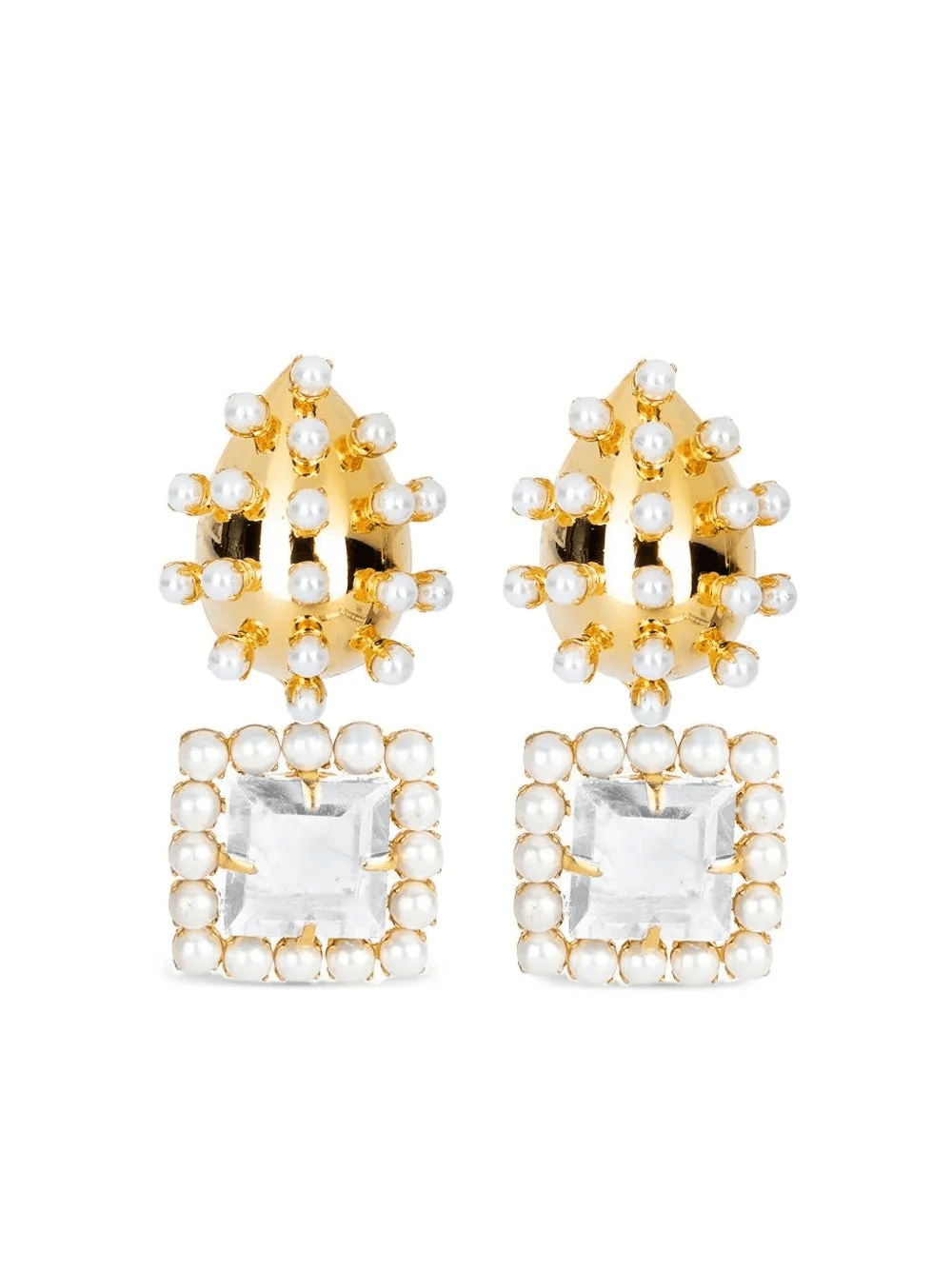pearl and quartz drop earrings - Image 1