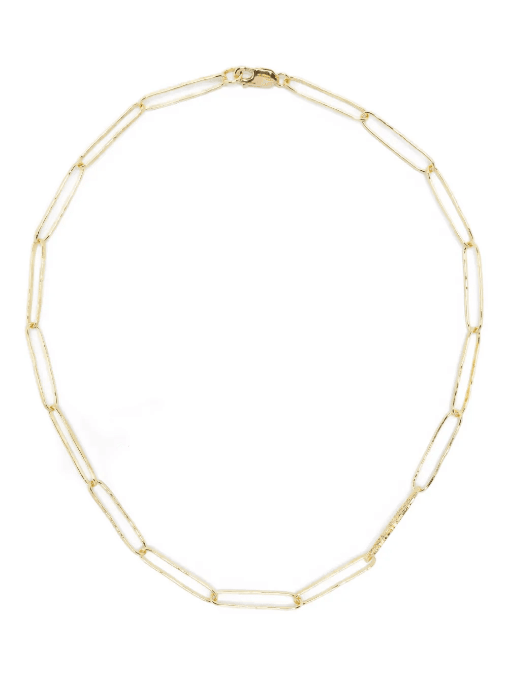 18K yellow gold hammered-link necklace - Image 1