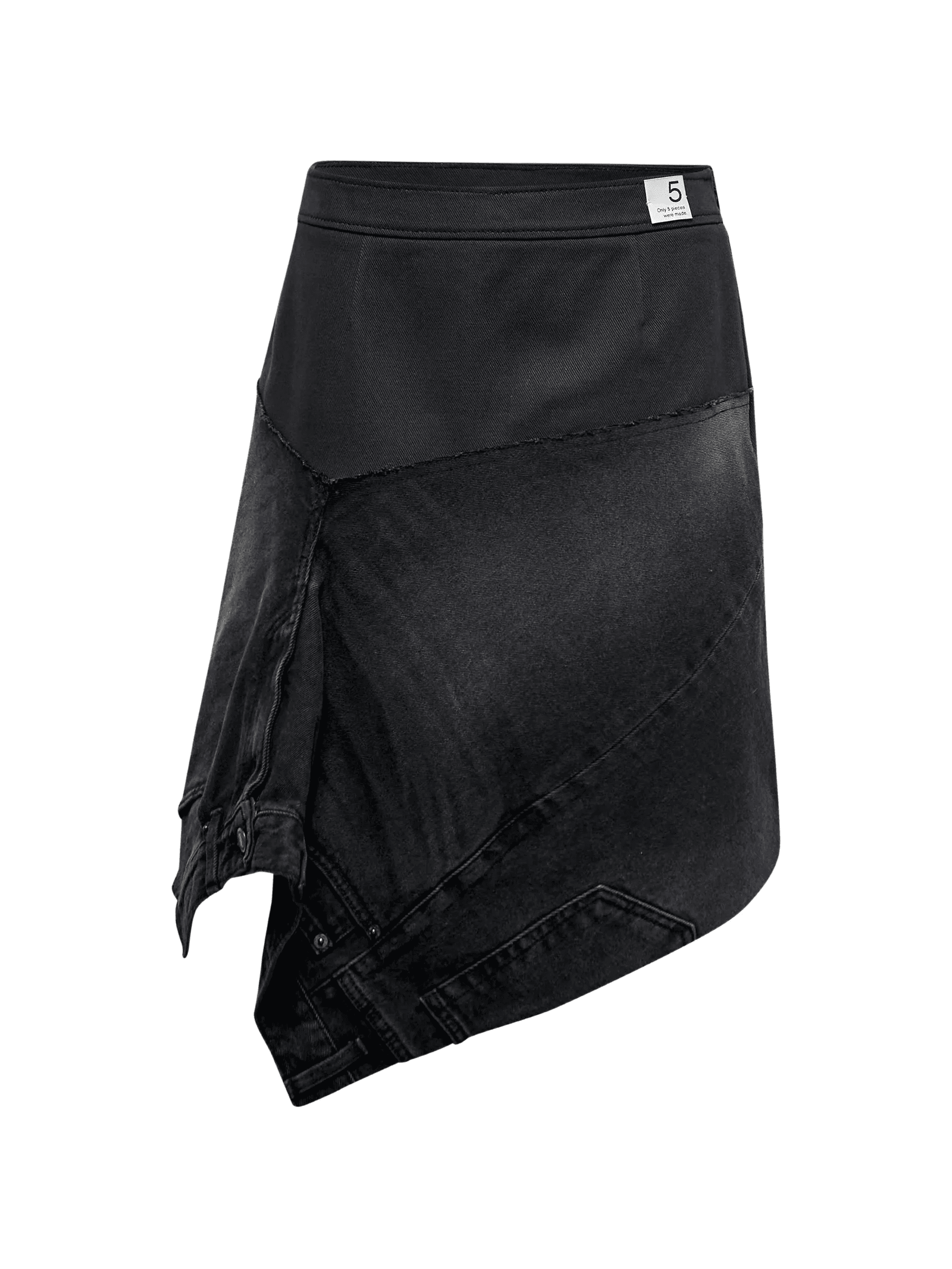 asymmetrical wrap denim skirt - Image 1
