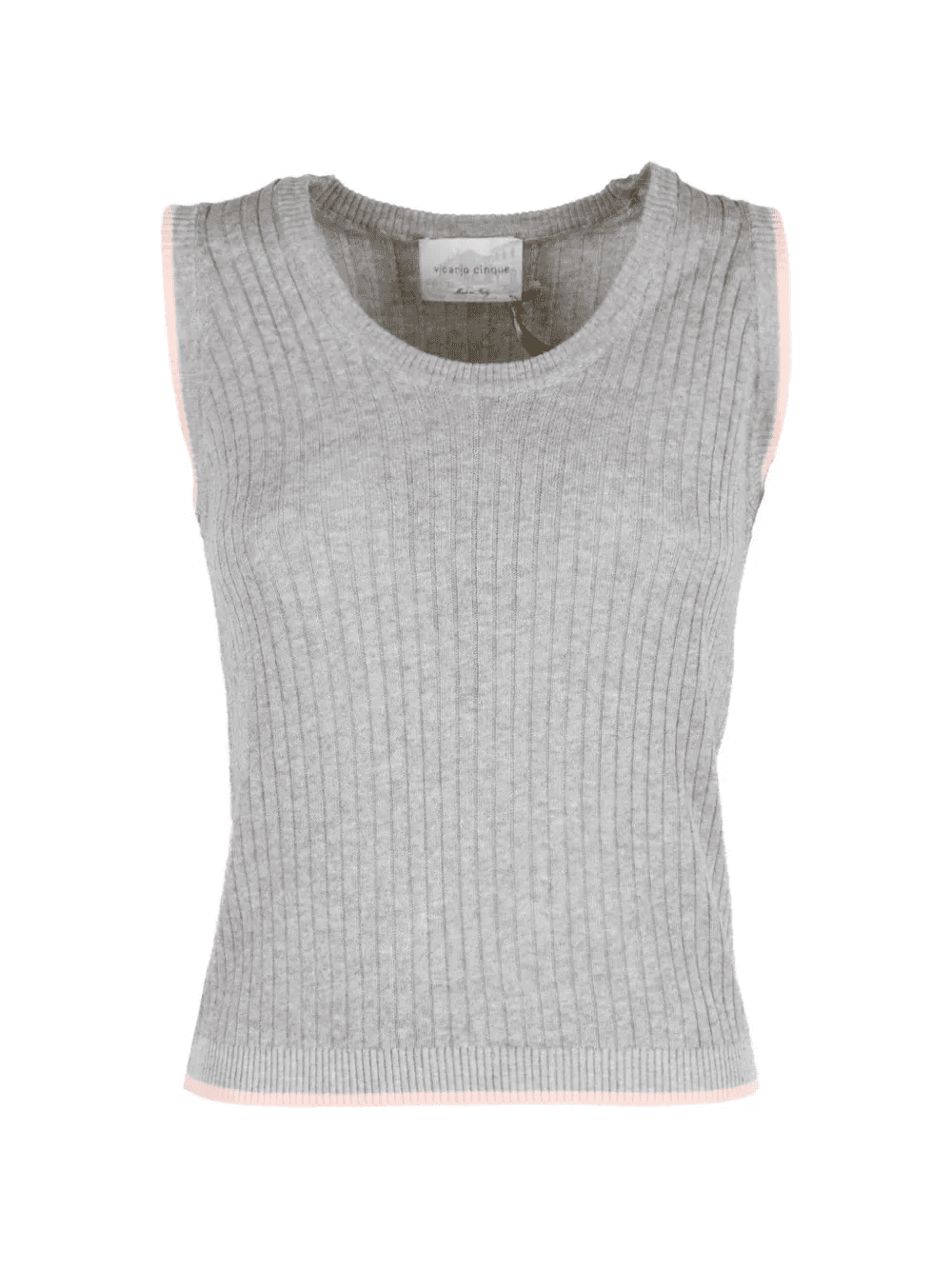 ribbed-knit contrast-trim tank top - Image 1