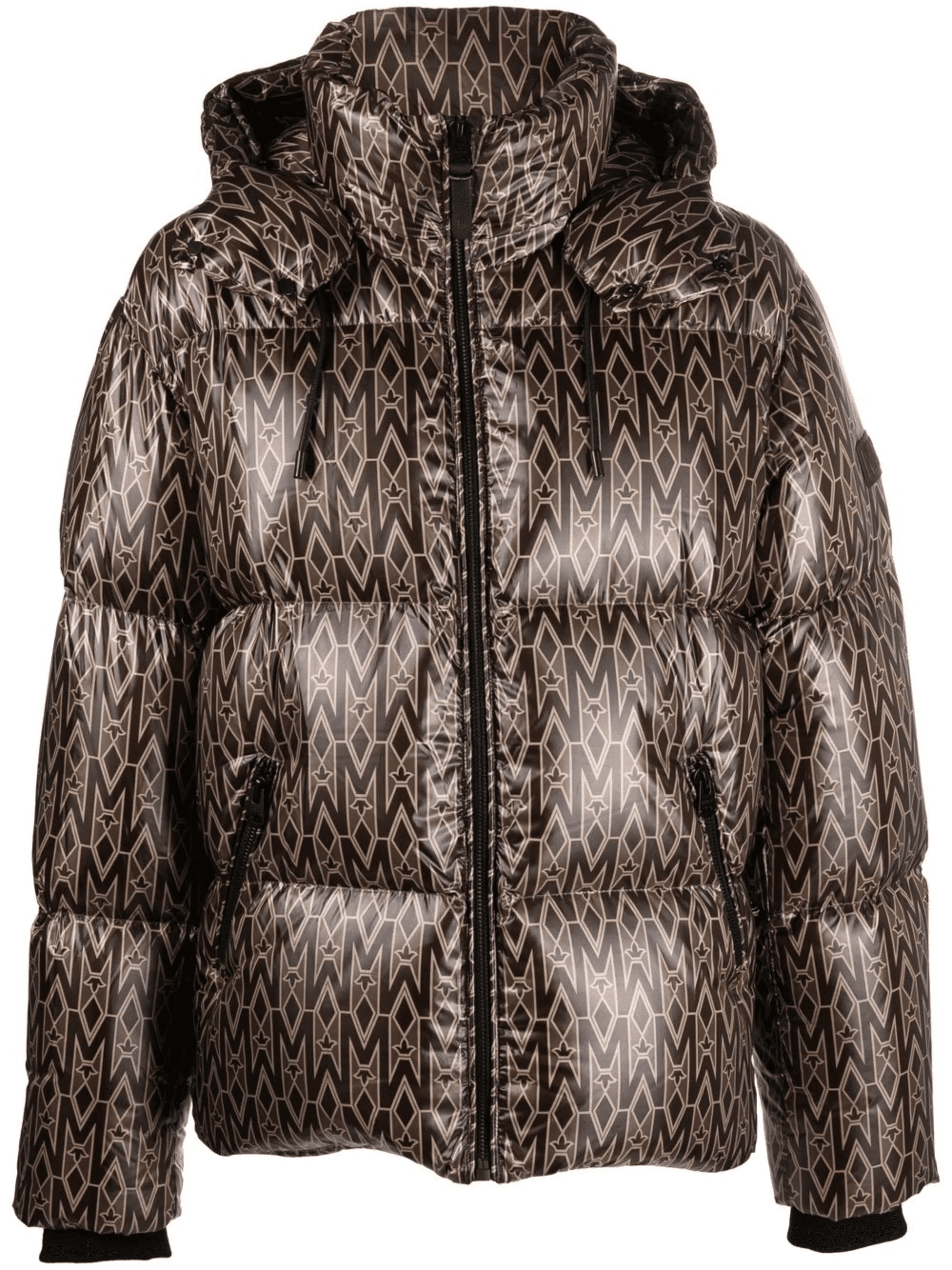 Kent monogram-print padded coat - Image 1