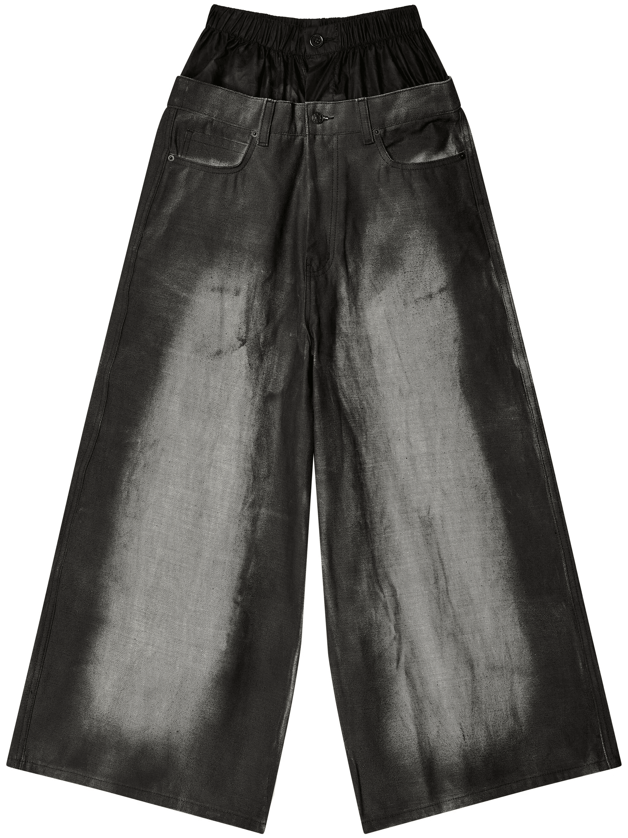 distressed-finish wide-leg jeans - Image 1