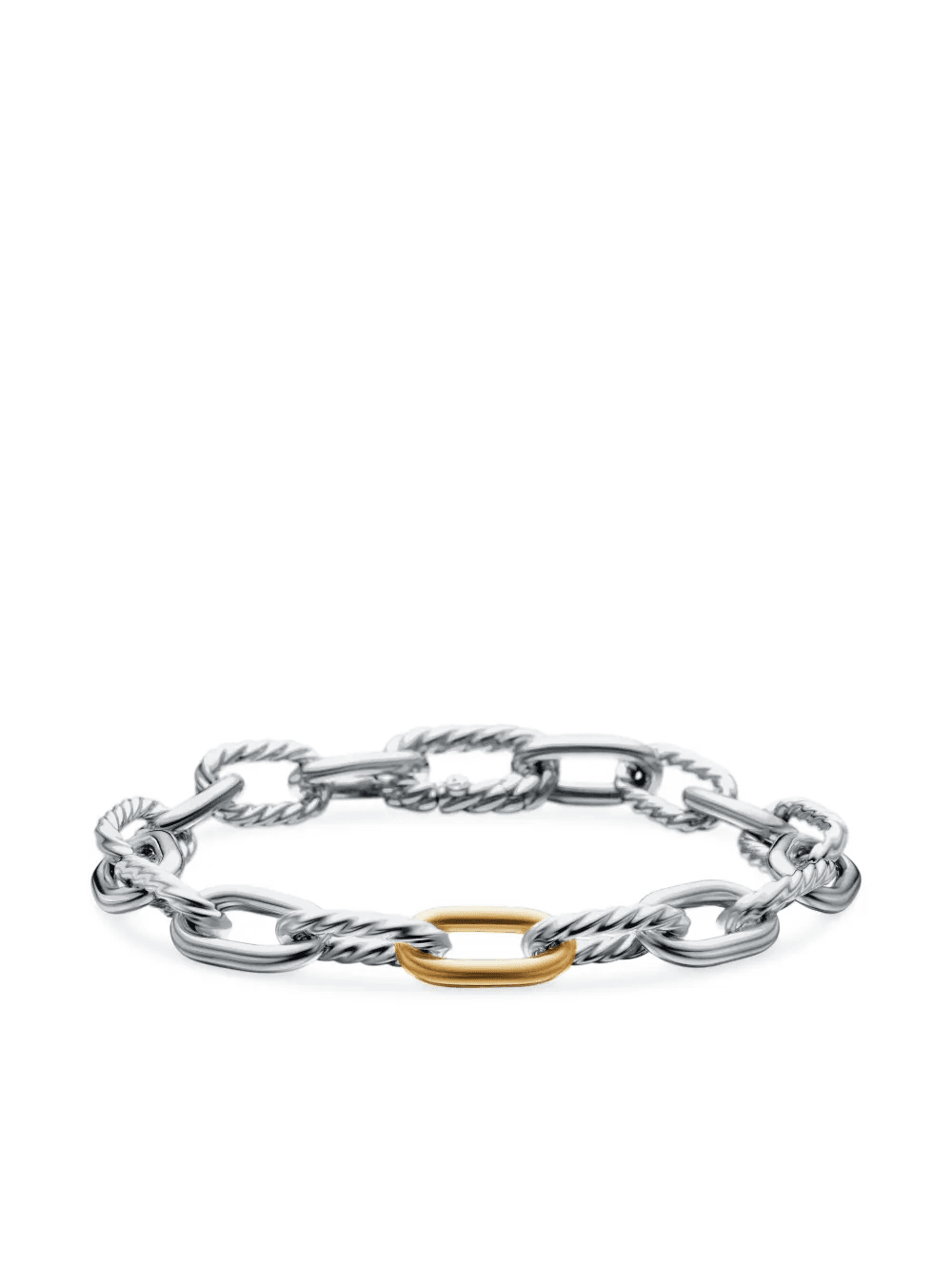 18kt yellow gold and sterling silver DY Madison chain bracelet (8.5mm) - Image 1