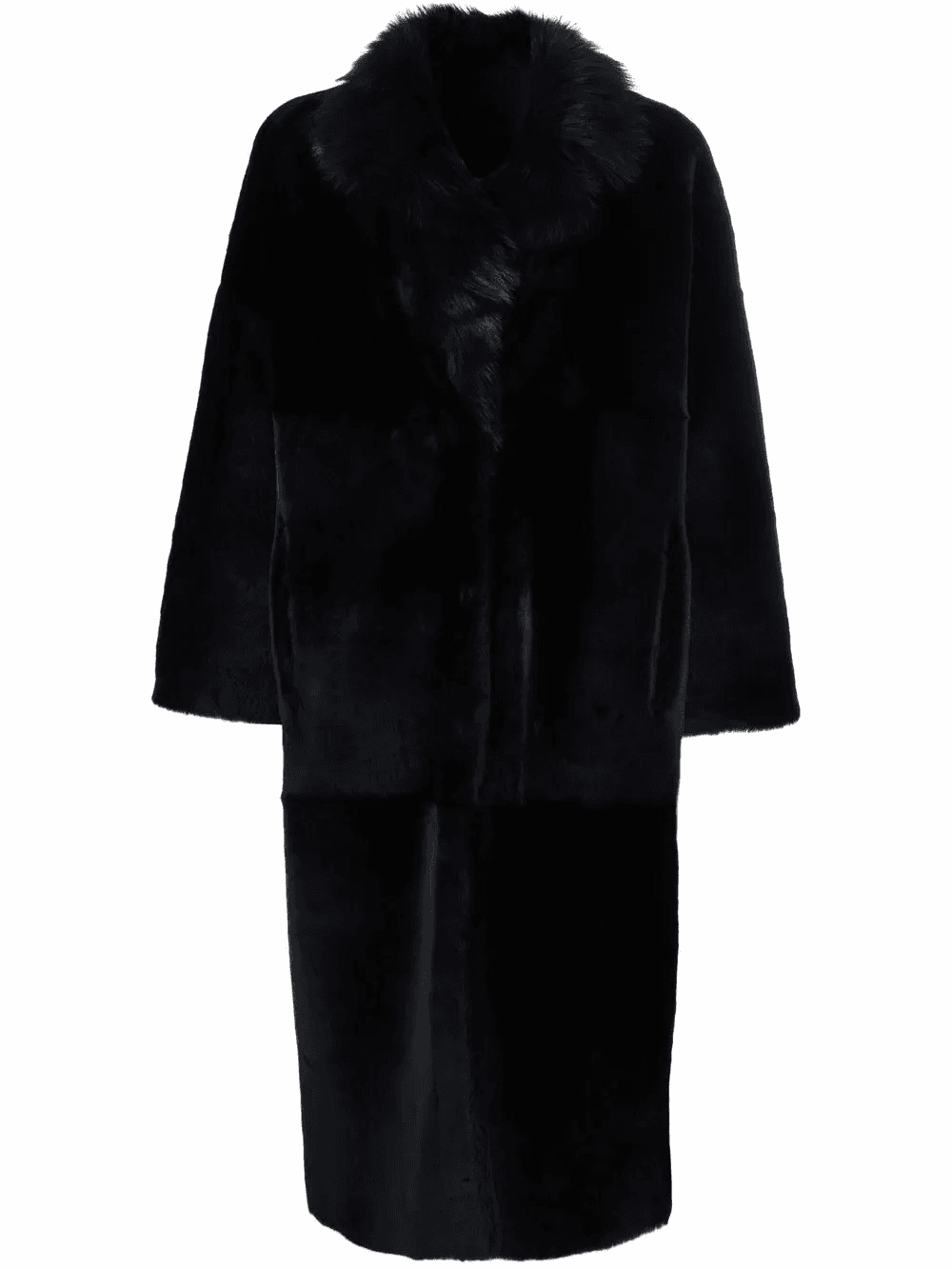single-breasted shearling coat - Image 1