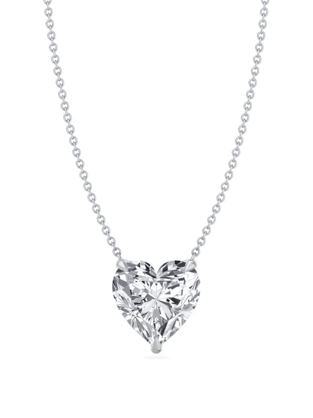 14kt white gold Heart diamond necklace - Image 1