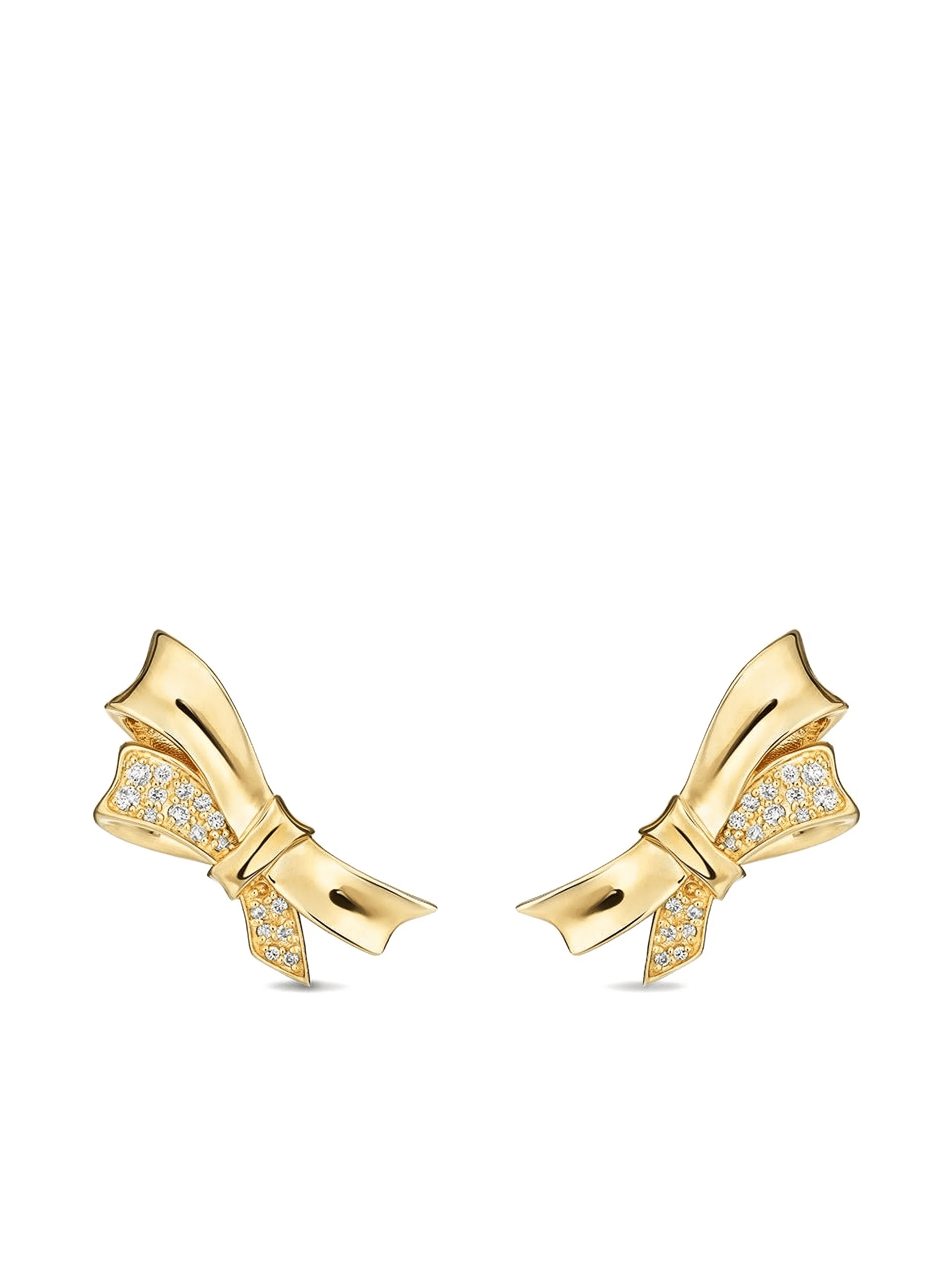 diamond bow earrings - Image 1