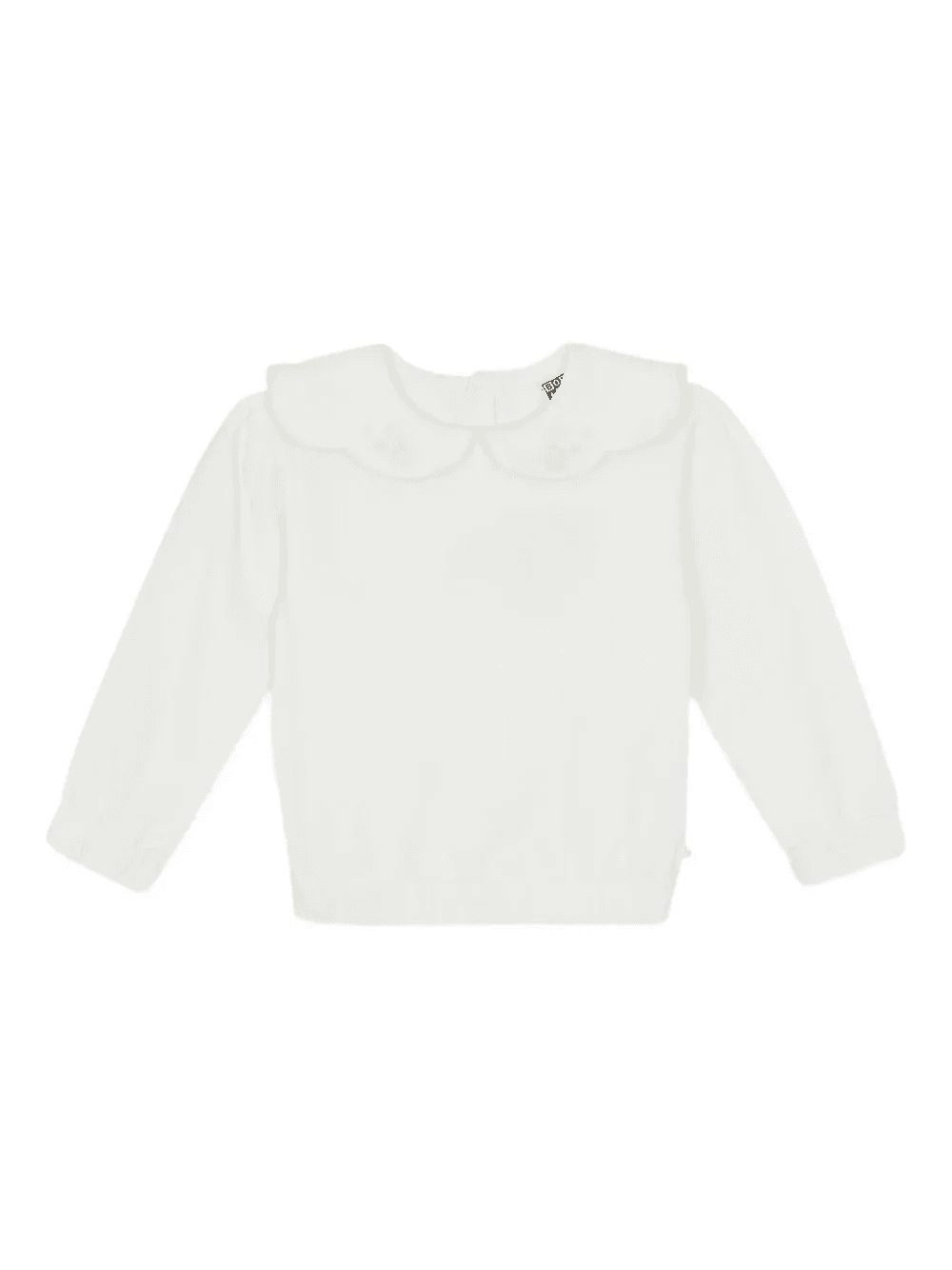 embroidered-detail scallop-collar top - Image 1