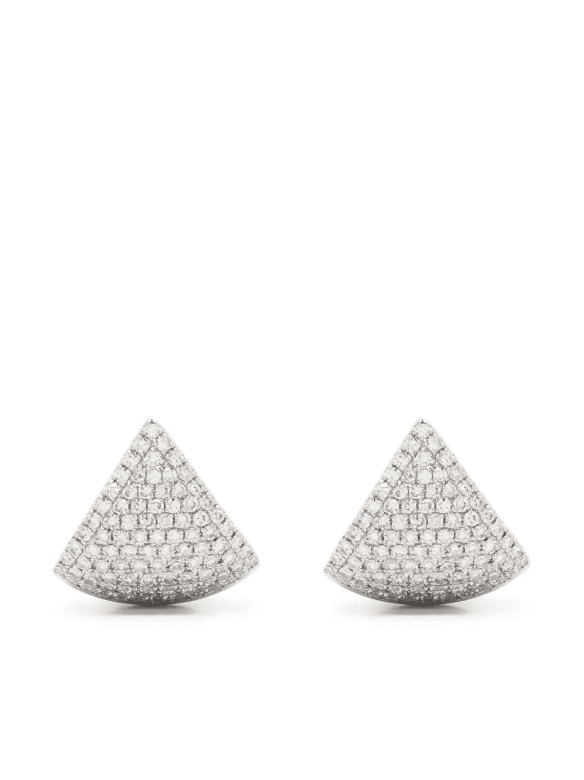 14kt white gold diamond stud earrings - Image 1