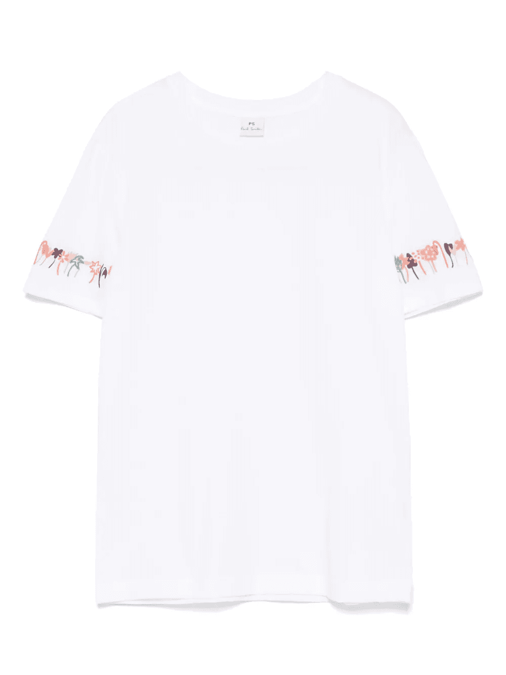 floral-embroidered T-shirt - Image 1