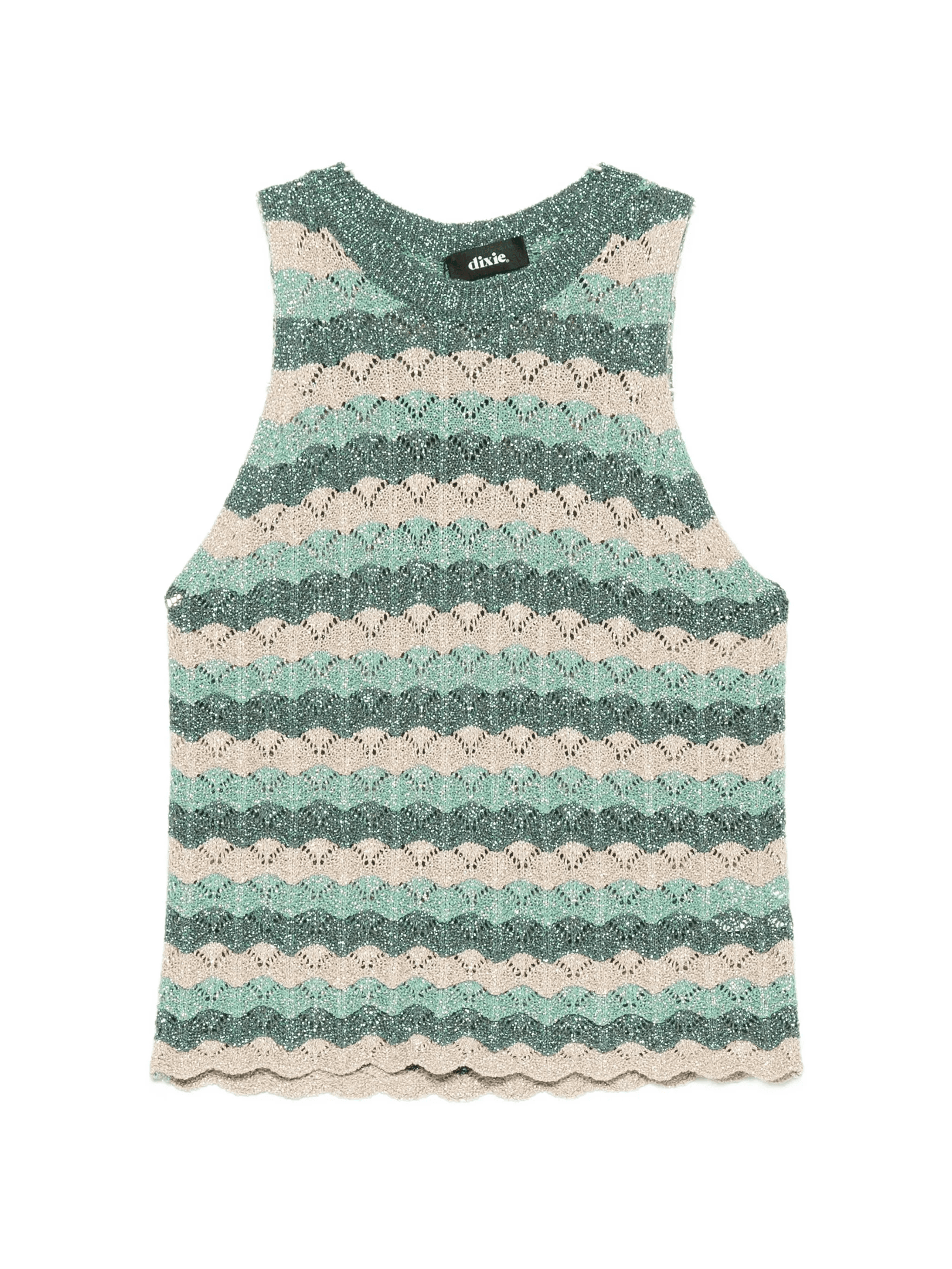 striped crochet-knit top - Image 1