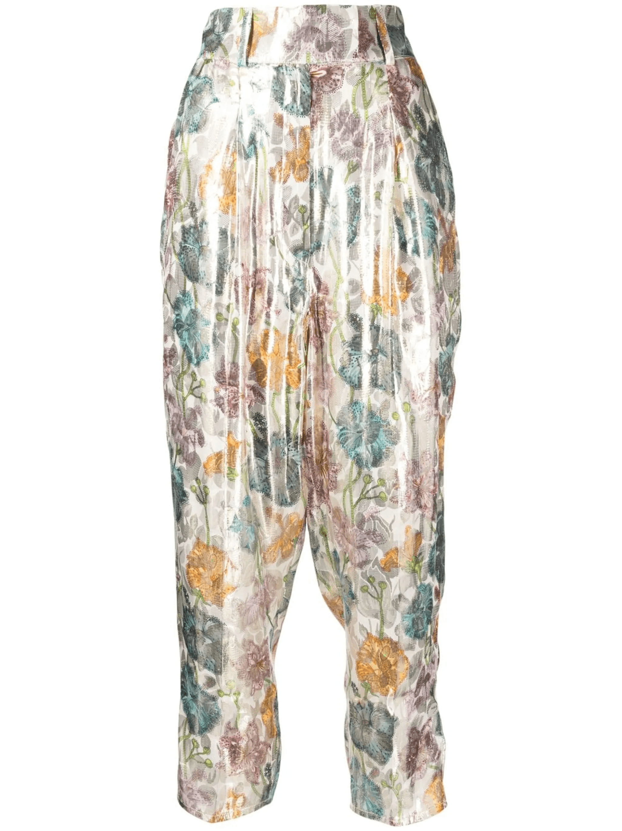 Shimmering Bonita Silk Jacquard Tailored Trousers - Image 1