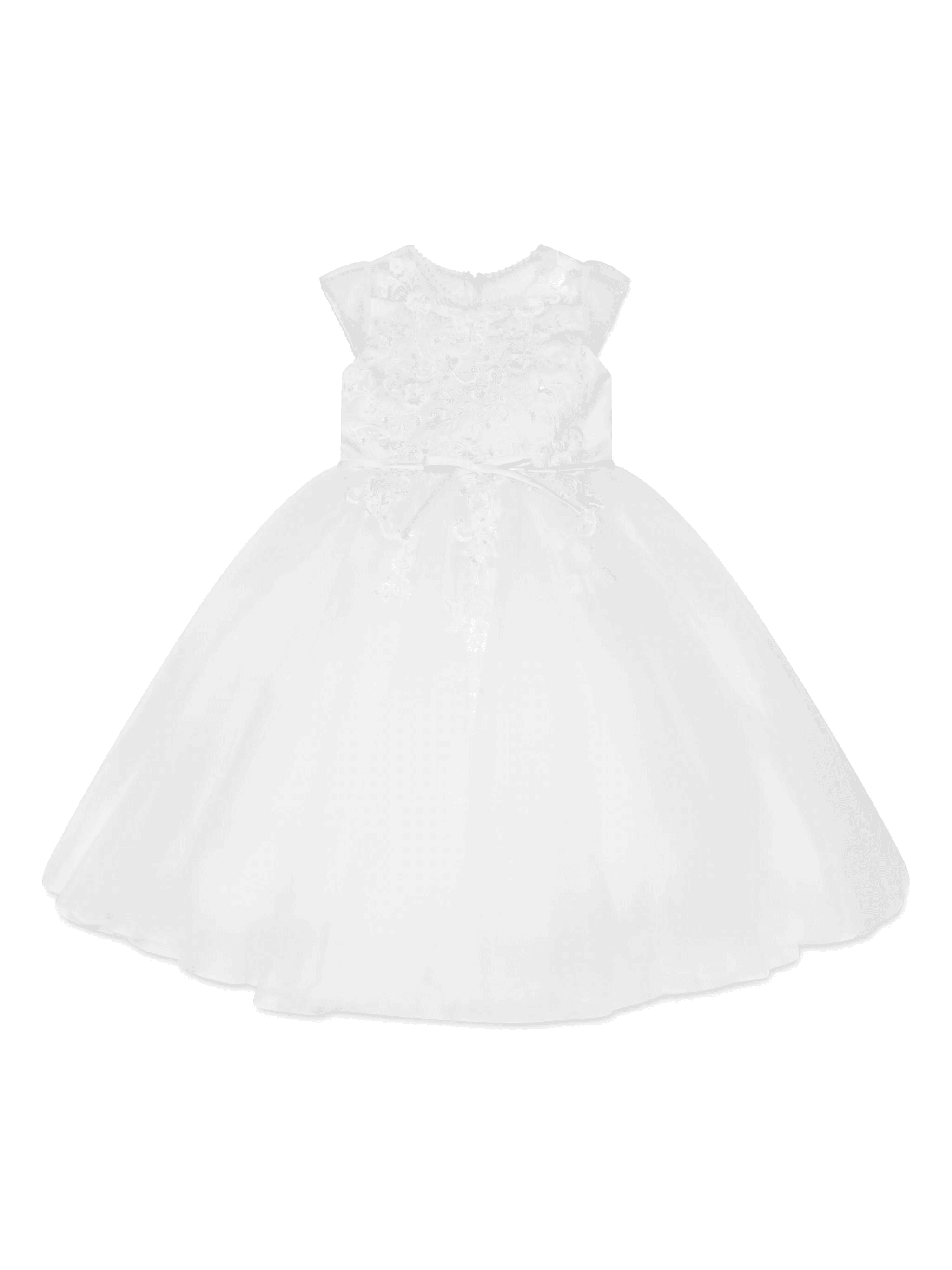 floral-embroidered cap-sleeves dress - Image 1