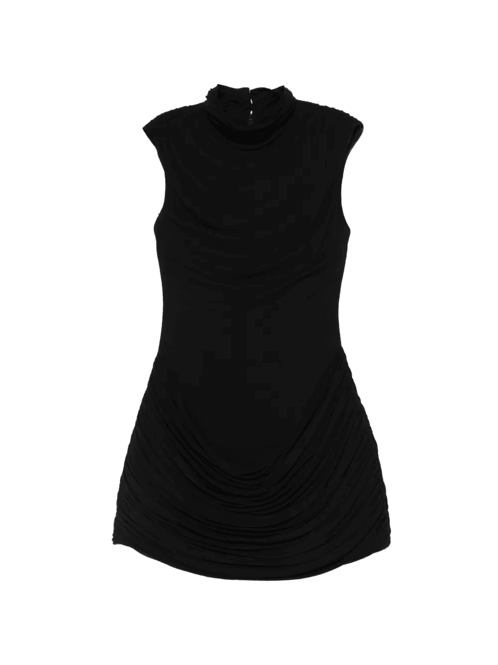 draped high-neck mini dress - Image 1