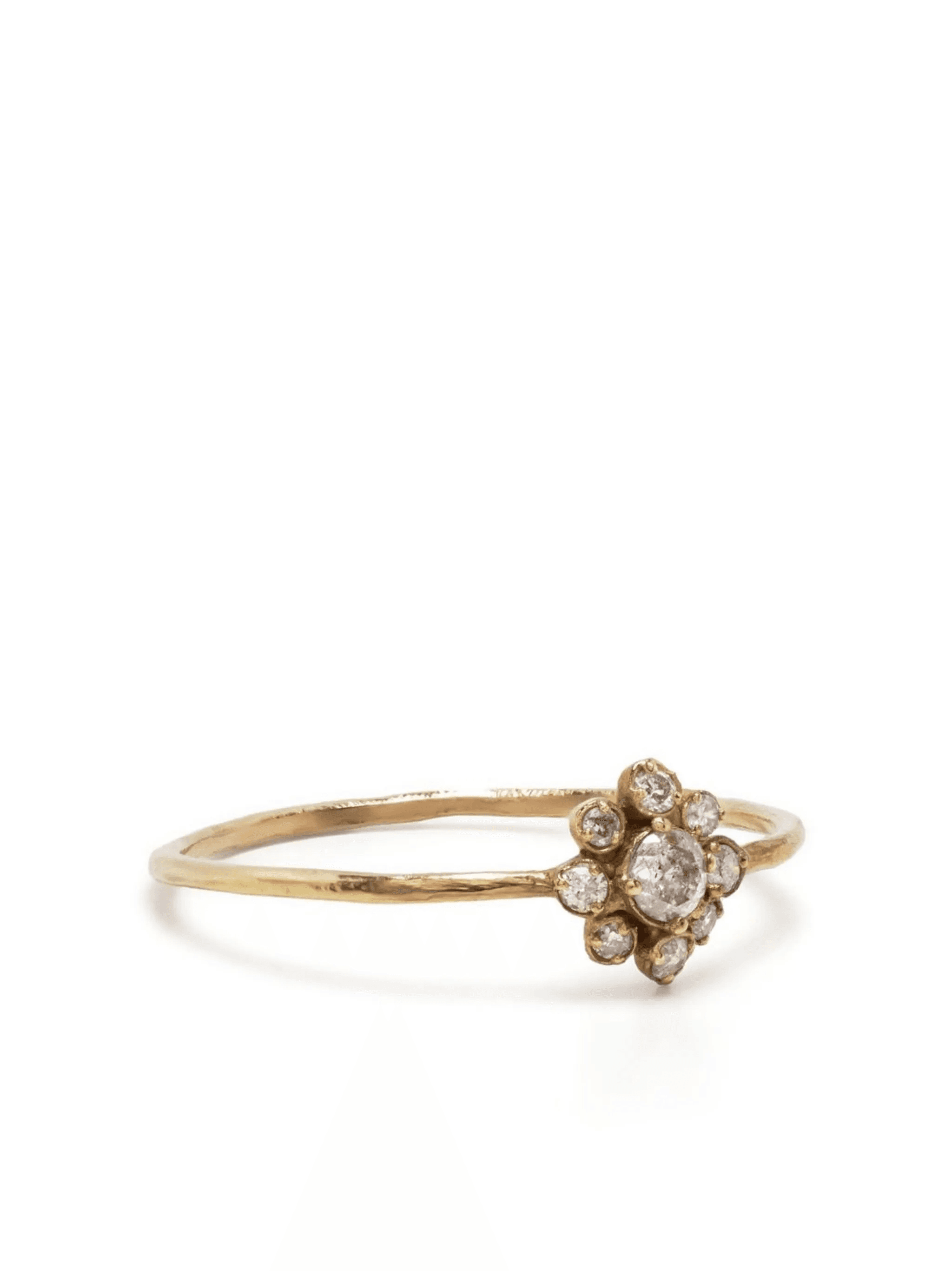 14kt yellow gold Flower diamond ring - Image 1