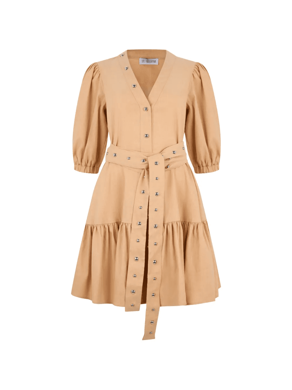 stud-detail tiered dress - Image 1