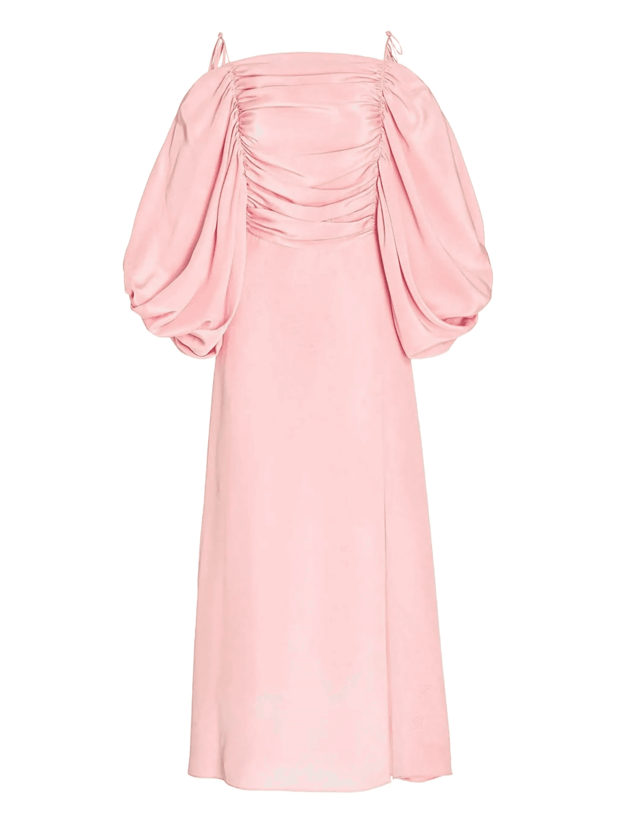 off-shoulder silk dress - Image 1