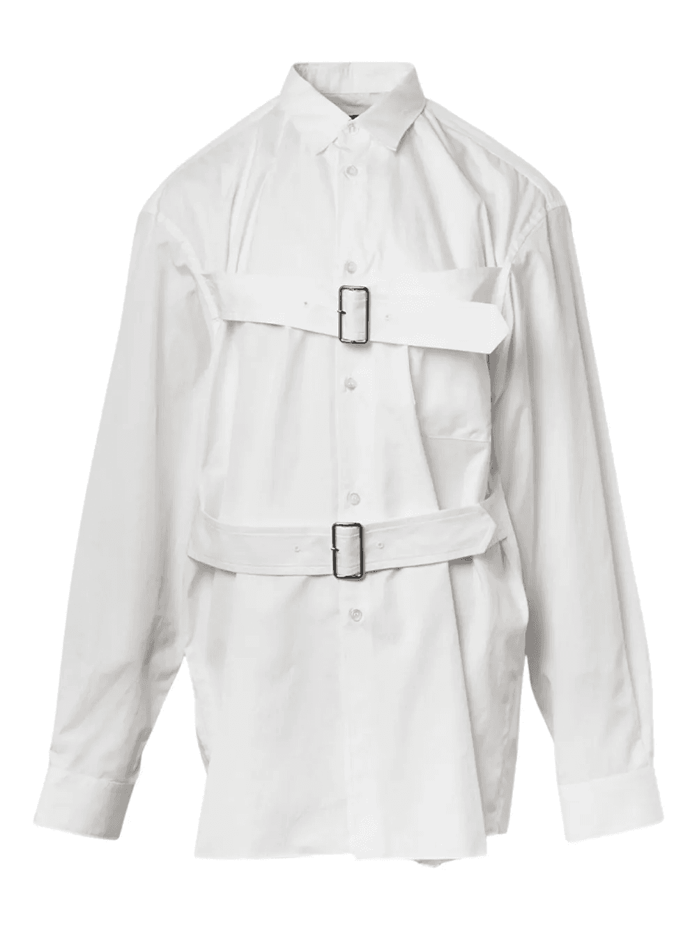 long-sleeve buckled cotton shirt - Image 1