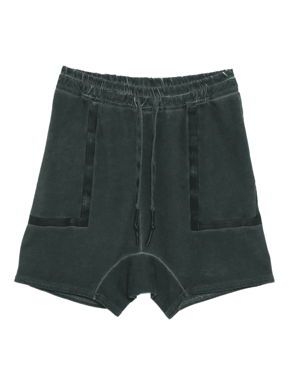 elasticated-waistband drop-crotch shorts - Image 1