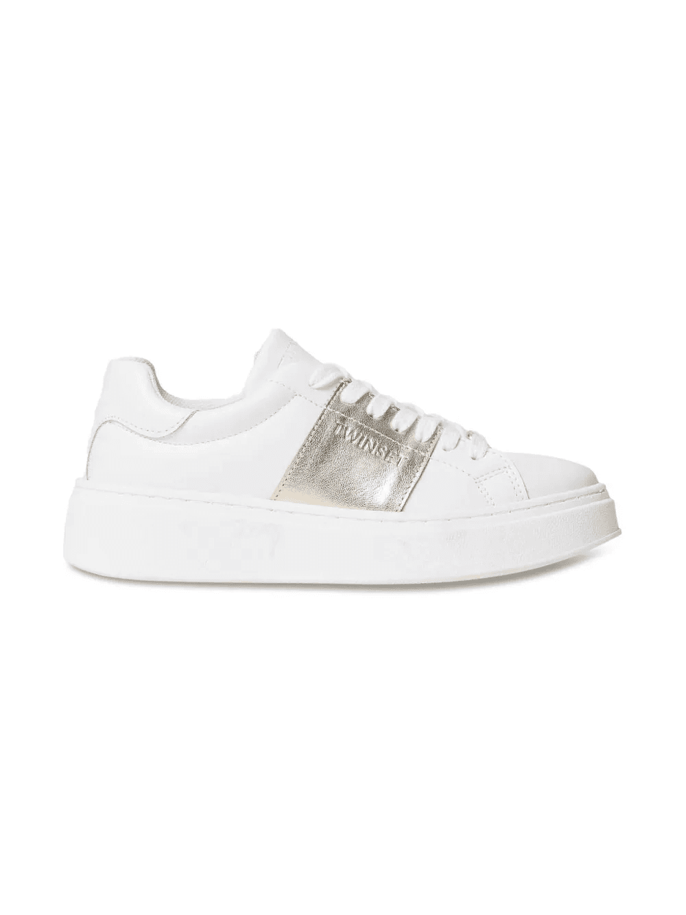 laminated-stripe leather sneakers - Image 1
