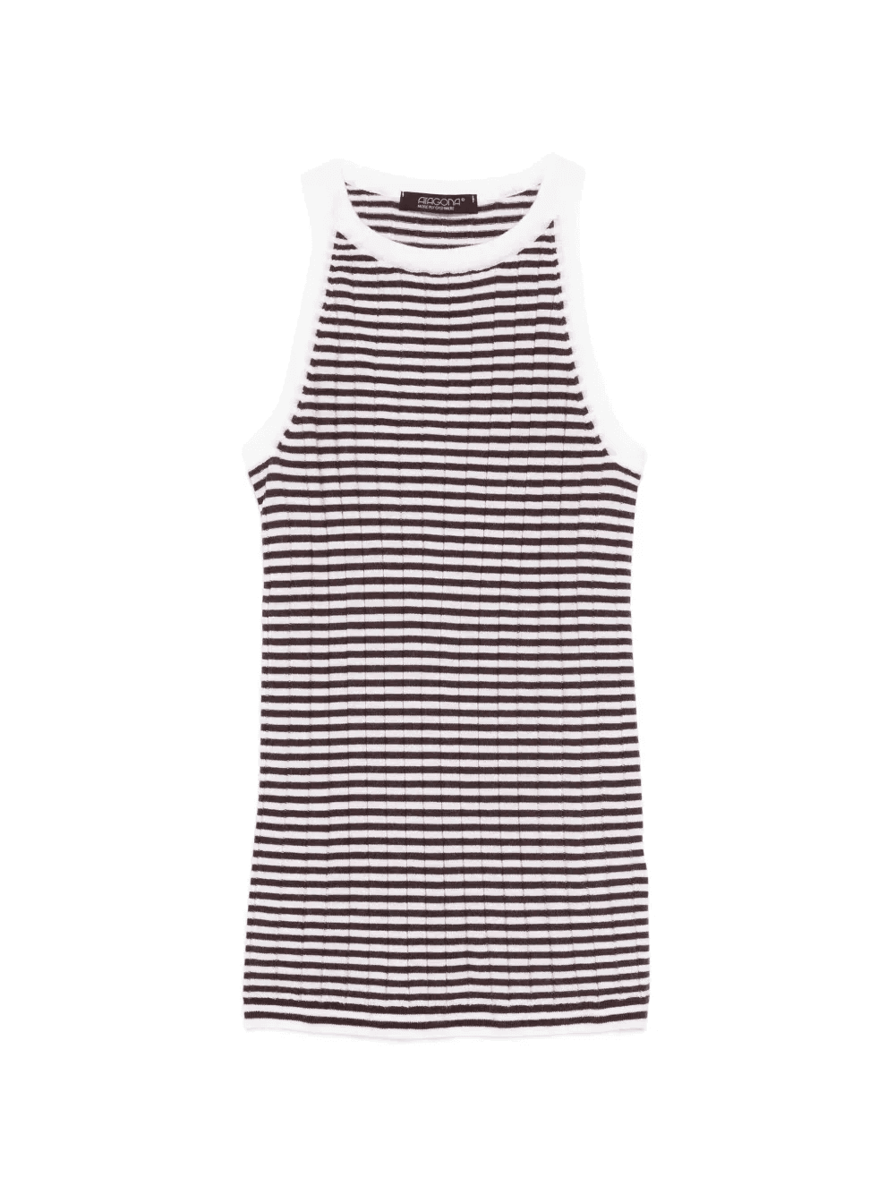 striped-pattern ribbed top - Image 1