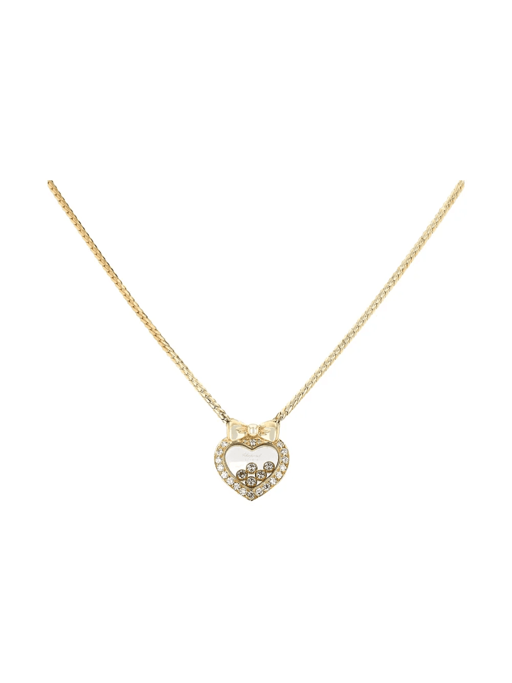 2010s yellow gold Happy Diamonds necklace - Image 1