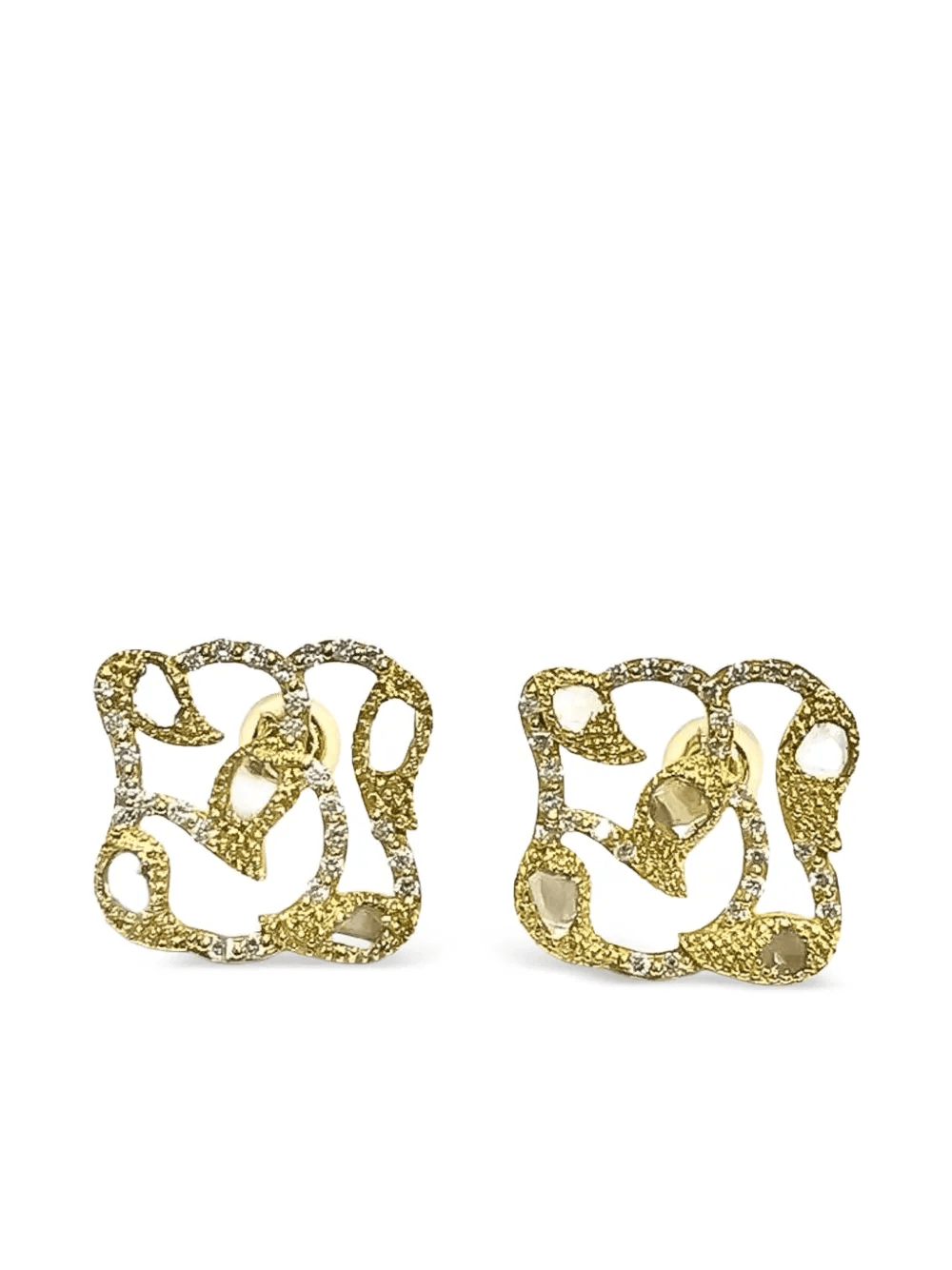 20K yellow gold diamond Vitality Stud earrings - Image 1