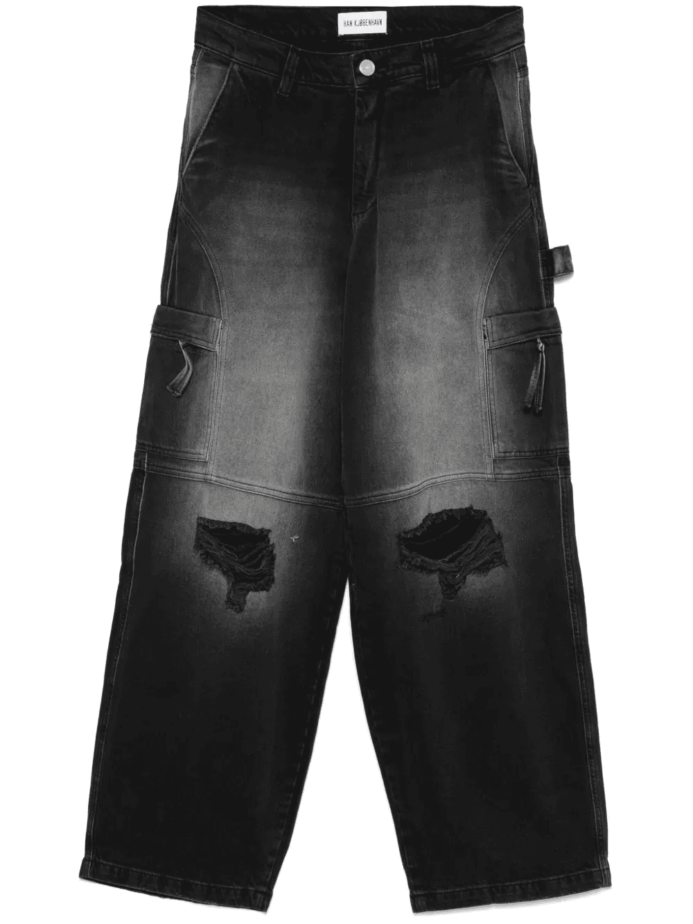 distressed cargo jeans - Image 1