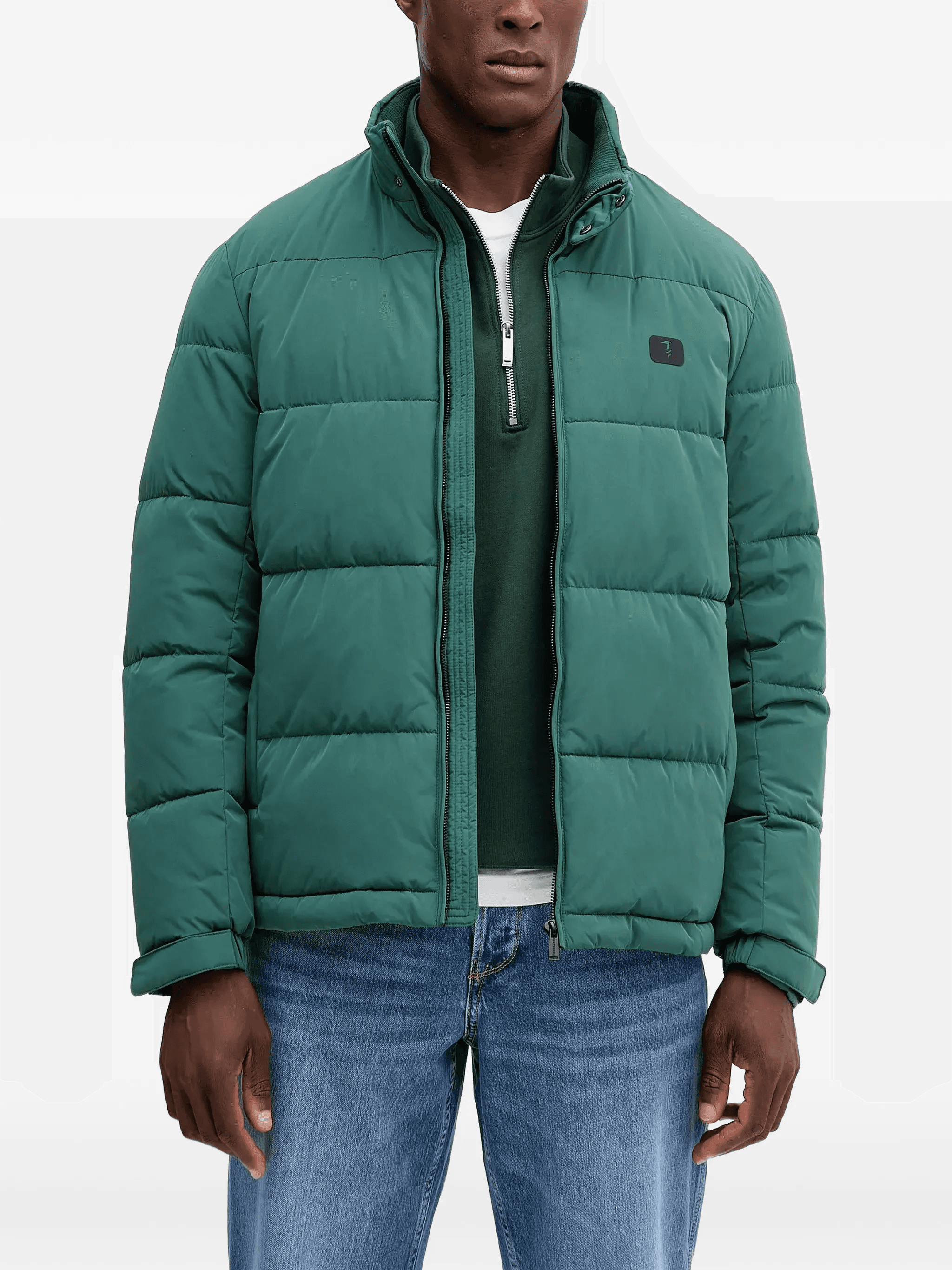 logo-patch puffer jacket - Image 1