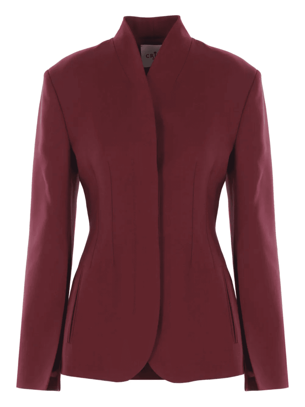 long-sleeve V-neck fitted jacket - Image 1