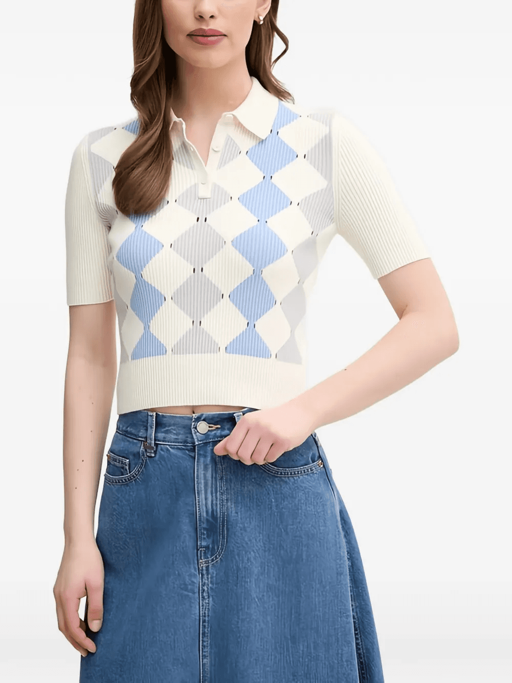 argyle polo top - Image 1