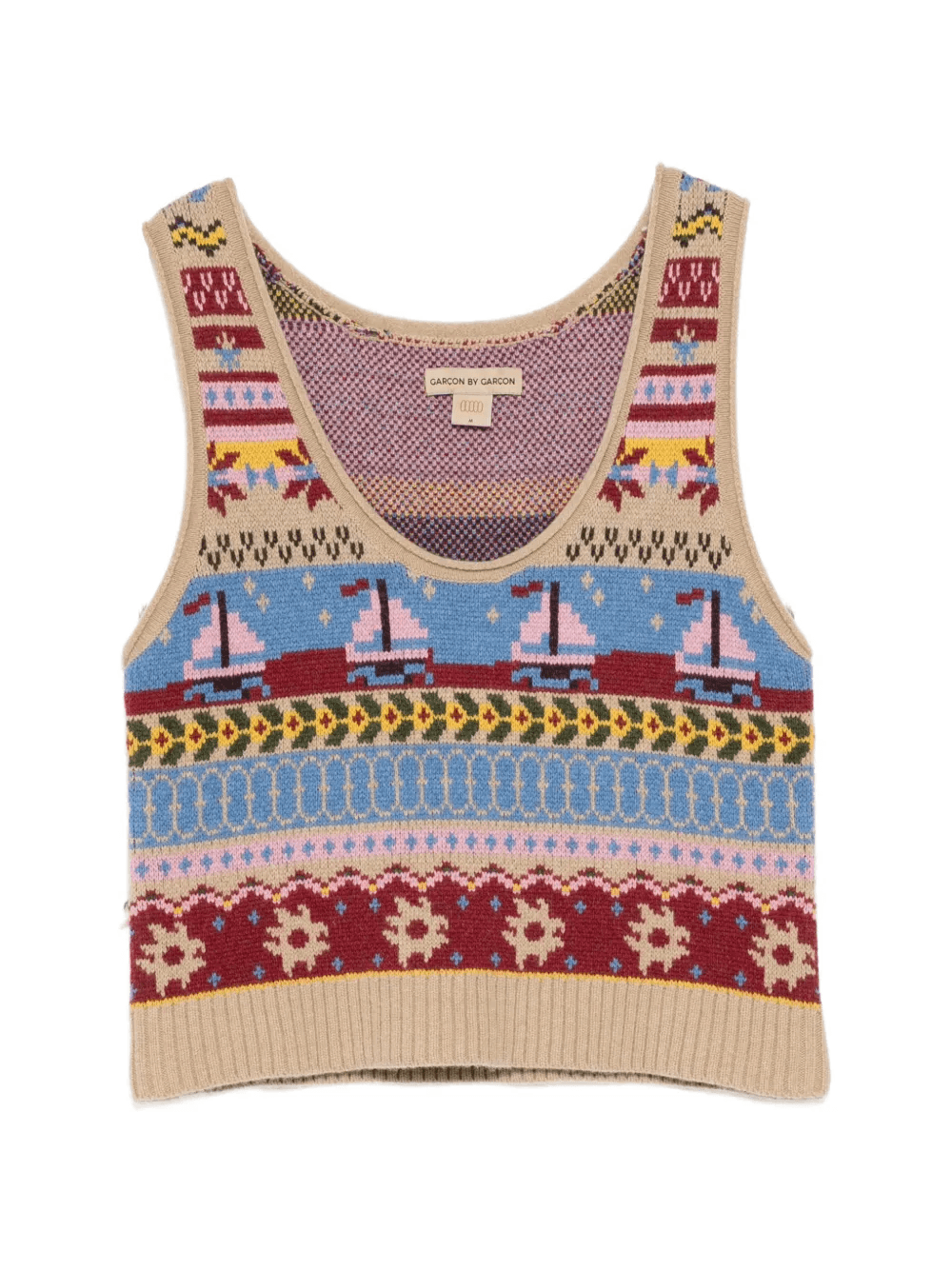patterned knitted vest - Image 1