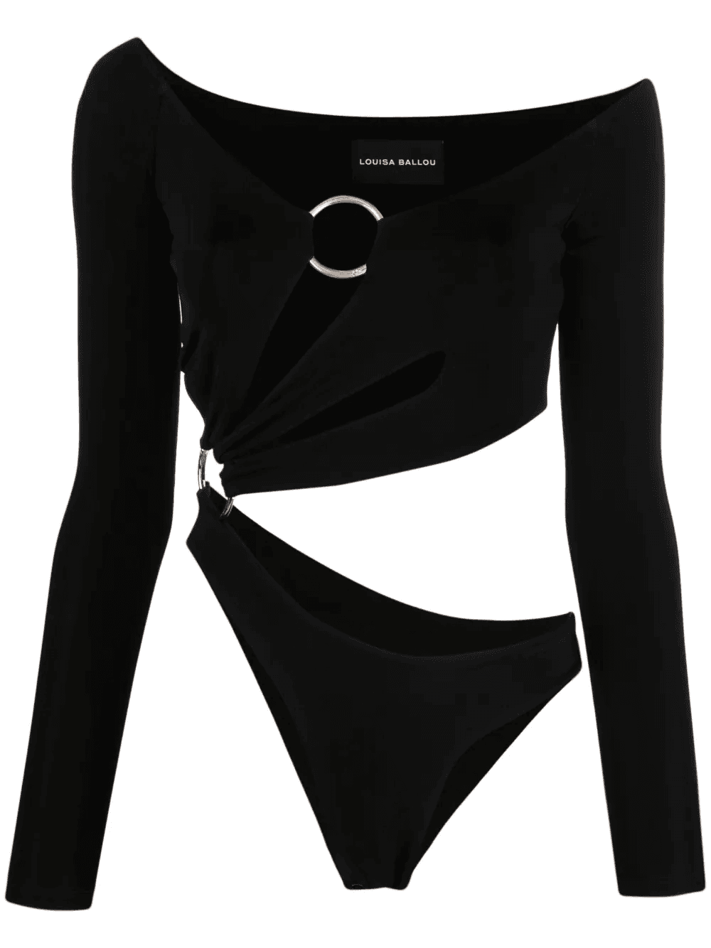 cut-out asymmetric jersey top - Image 1