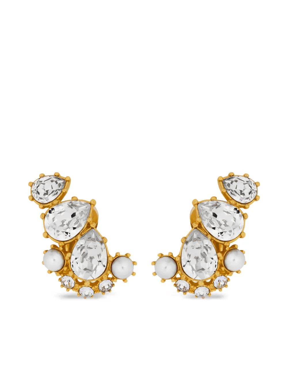 faceted crystal drop earrings - Image 1