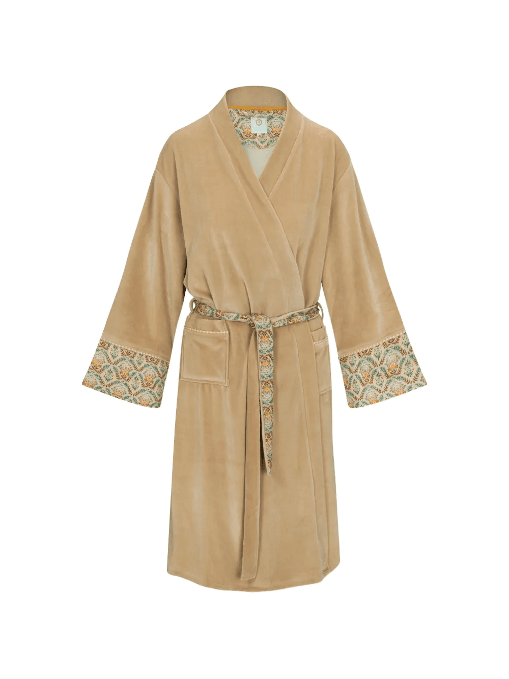 patterned-trim robe - Image 1