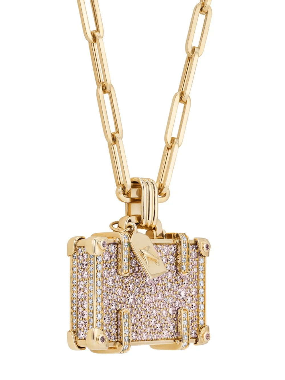 14kt yellow gold Travel sapphire and diamond necklace - Image 1