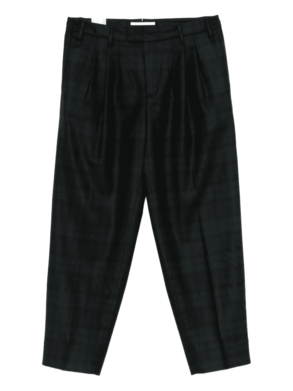 plaid pleated-front trousers - Image 1