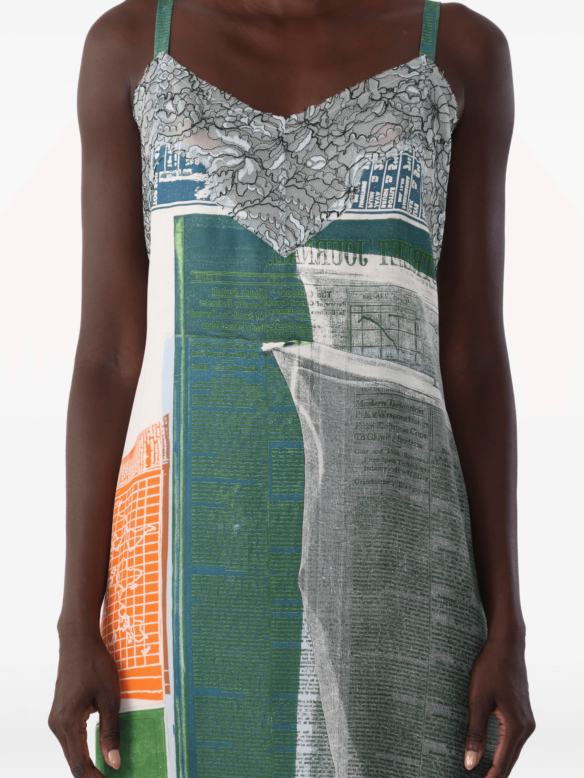 x Robert Rauschenberg collage-slip midi dress - Image 1