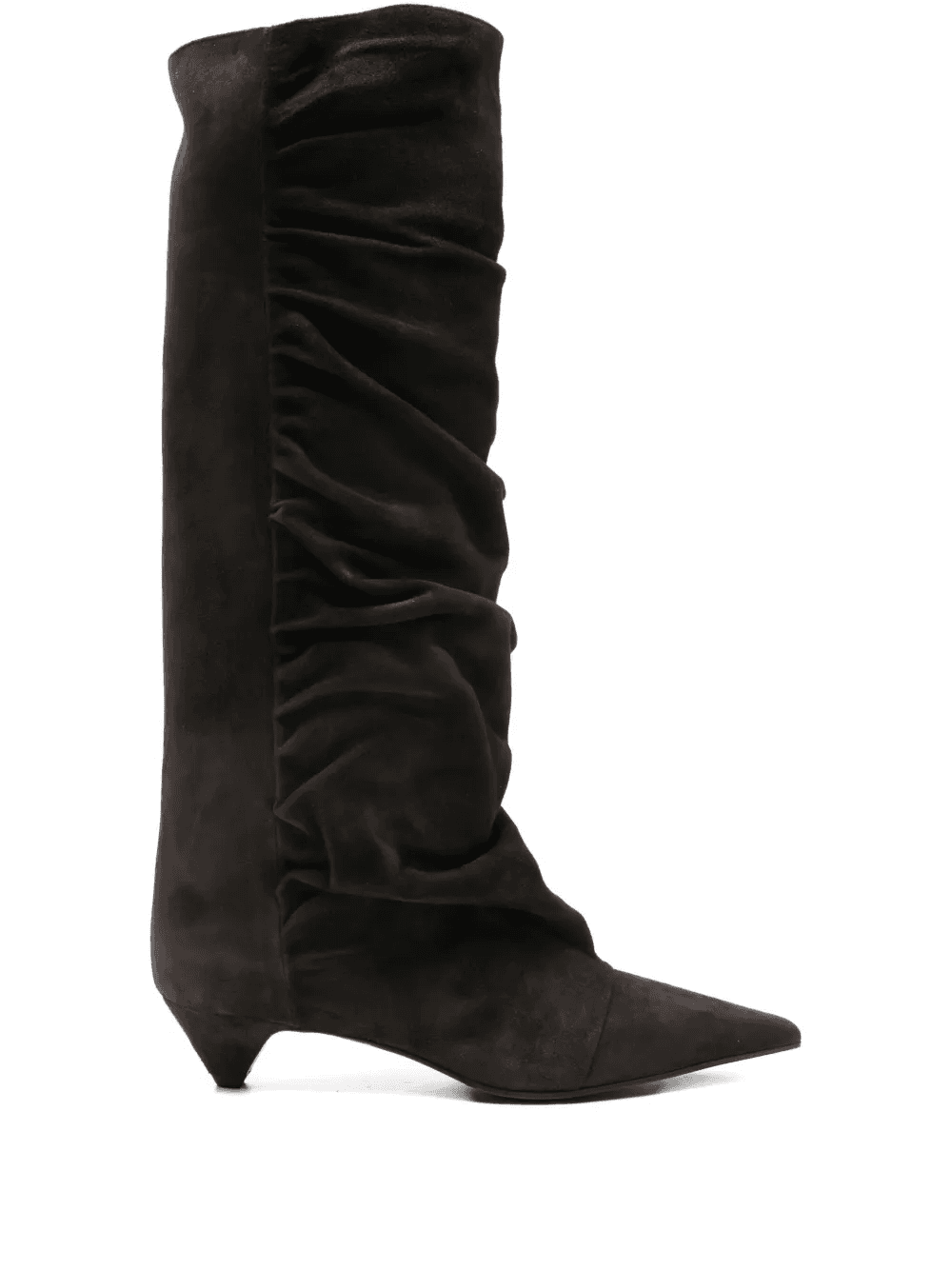 ruched suede knee-high boots - Image 1